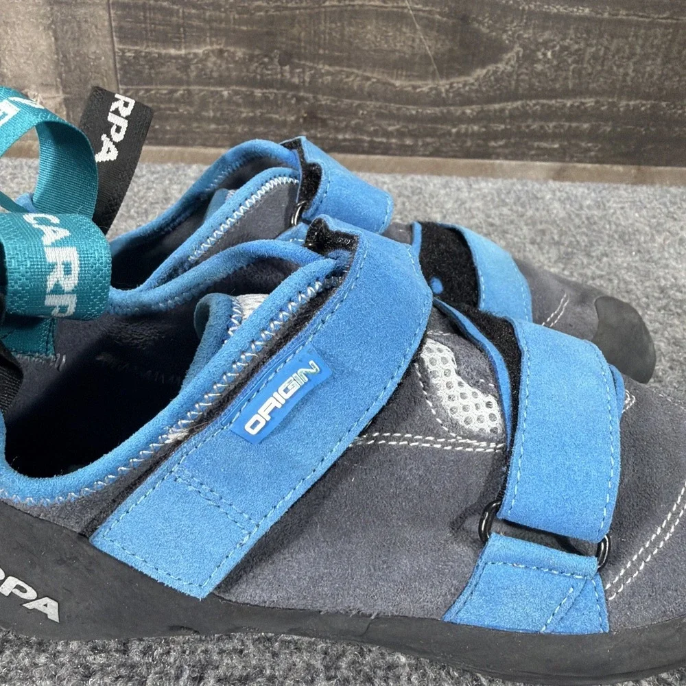 Scarpa Rock Climbing Shoes Mens 8.5 Gray Origin Hook & Loop Vision Rubber Italy